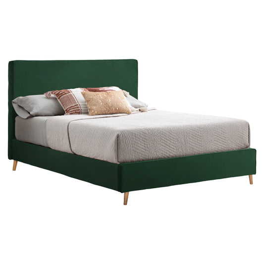 BED INDRA HM662.13 CYPRESS GREEN VELVET FOR MATTRESS 160x200cm. image 1