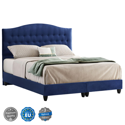 HM638.05 bed MALENA, blue velvet, 150x200 image 1