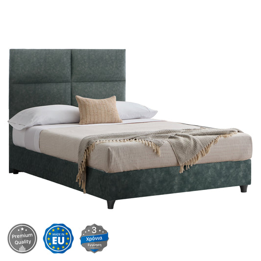Bed Milo HM646.27, green NUBUCK-type fabric, 120x200cm image 1