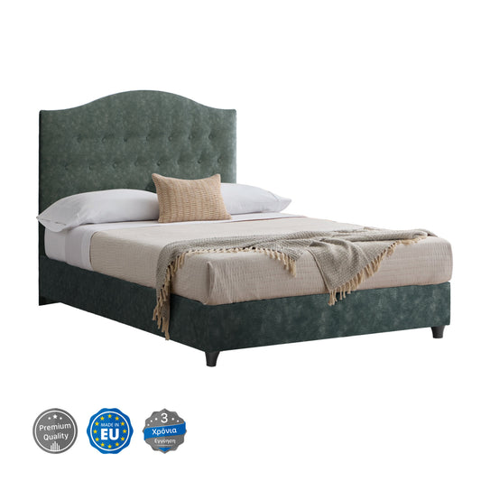 Bed MALENA HM647.27, green NUBUCK-type fabric, 120x200cm image 1