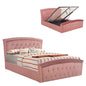 BED ODELIA VELVET DUSTY PINK WITH STORAGE HM581.02 185x212x113 cm. image 1