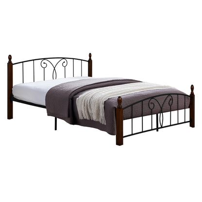 Double Bed Suzie HM585 for mattress 150x200cm, Metal-Wood image 1