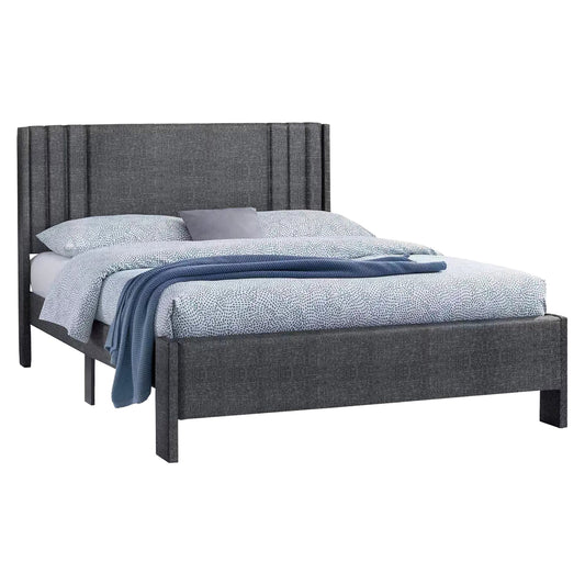 DOUBLE BED CREDENCE HM685.01 GREY FABRIC FOR MATTRESS 160X200cm. image 1