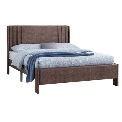 DOUBLE BED CREDENCE HM685.03 BROWN FABRIC FOR MATTRESS 160X200cm. image 1