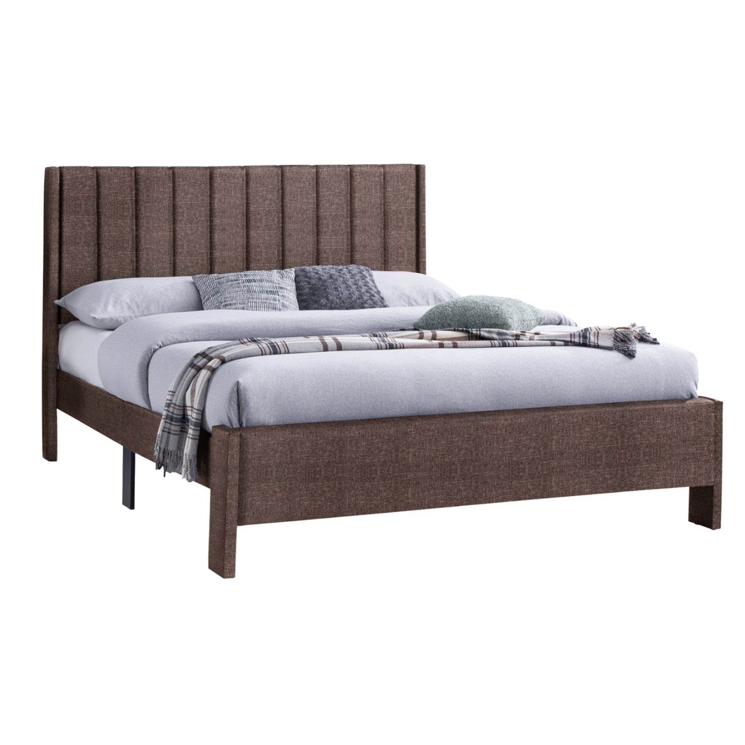 DOUBLE BED KREDEN HM686.03 BROWN FABRIC FOR MATTRESS 160X200cm. image 1