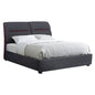 Bed Kendra HM562, 150x200cm, grey fabric and red stripes image 1