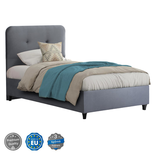 BED DOLORES HM649.10 GREY VELVET 90X200cm image 1