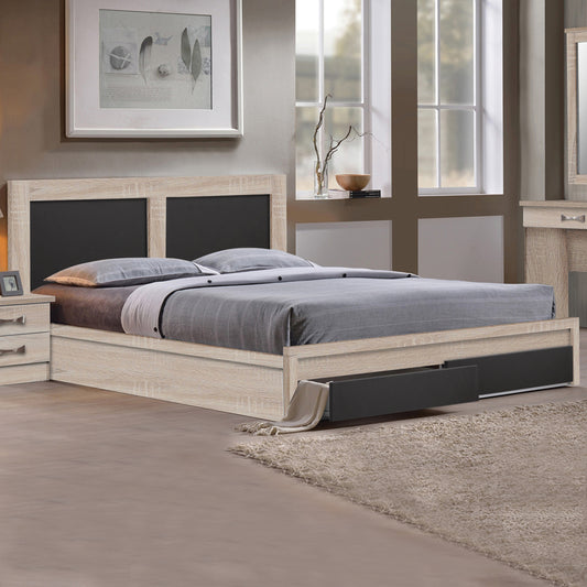 Bed Capri HM312.04 with 2 drawers, Sonoma-Grey, Mattress 150x200 image 1
