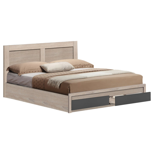 BED CAPRI HM312.14 WITH 2 DRAWERS SONAMA-ANTHRACITE FOR MATTRESS 150x200cm. image 1