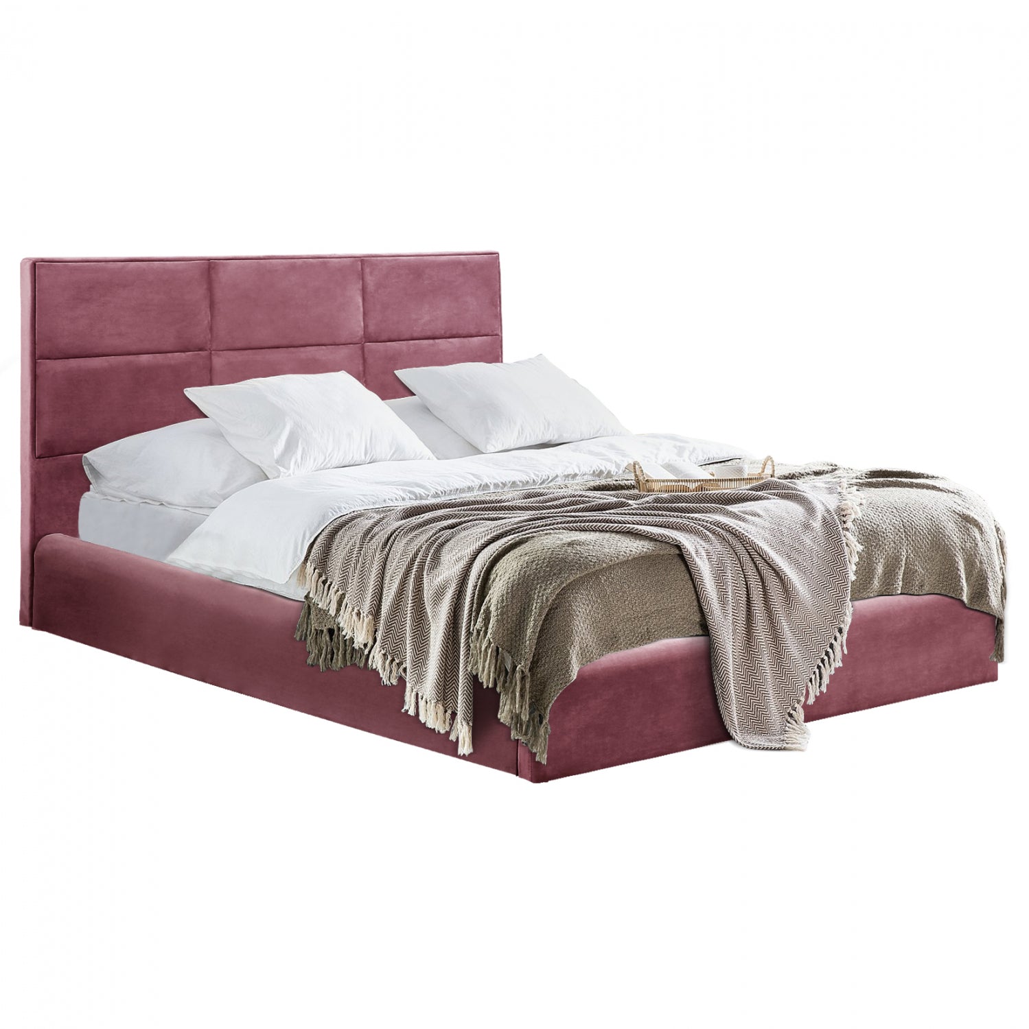BED BRILEY HM583.02 IN DUSTY PINK VELVET WITH STORAGE SPACE 160x200 cm. image 1