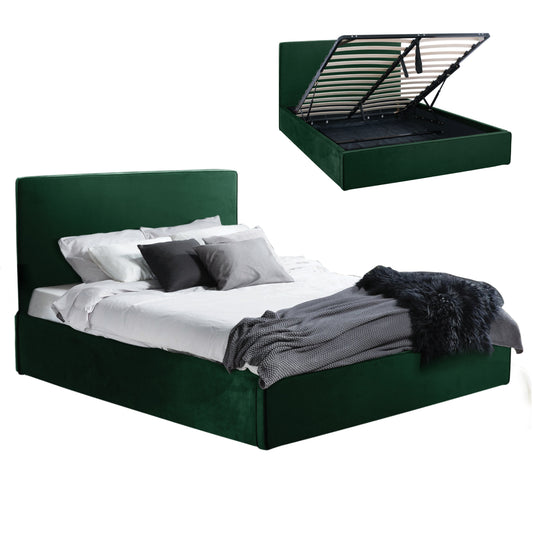 BED ALLIE HM584.13 160X200 WITH STORAGE SPACE IN CYPRESS GREEN image 1