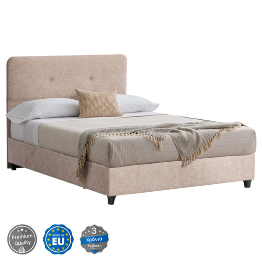 Bed HM648.22 DOLORES, beige NUBUCK-type fabric, 120x200 image 1