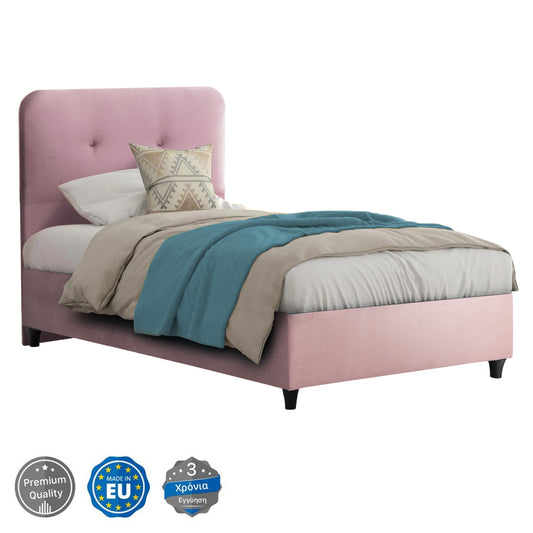 BED DOLORES HM649.12 DUSTY PINK VELVET 90X200 cm image 1