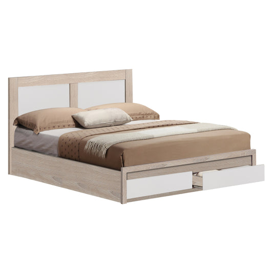 BED CAPRI HM665.06 MELAMINE IN SONOMA-WHITE WITH 2 DRAWERS FOR MATTRESS 120x200 cm. image 1