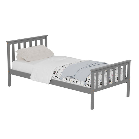 BED GIMLY HM675.05 SOLID PINE WOOD IN GREY FOR MATTRESS 190x90cm. image 1