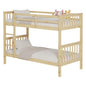BUNK BED FOR CHILDREN LANTAI HM682.01 PINE WOOD IN NATURAL-MATTRESSES 190x90cm image 1
