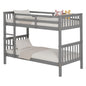 BUNK BED FOR CHILDREN LANTAI HM682.05 PINE WOOD IN GREY-MATTRESSES 190x90cm image 1