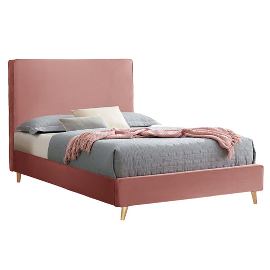 BED MAYLIN HM598.02 WITH DUSTY PINK VELVET FOR MATTRESS 120x200cm. image 1