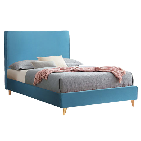 BED MAYLIN HM598.08 WITH BLUE-GREEN VELVET FOR MATTRESS 120x200cm. image 1
