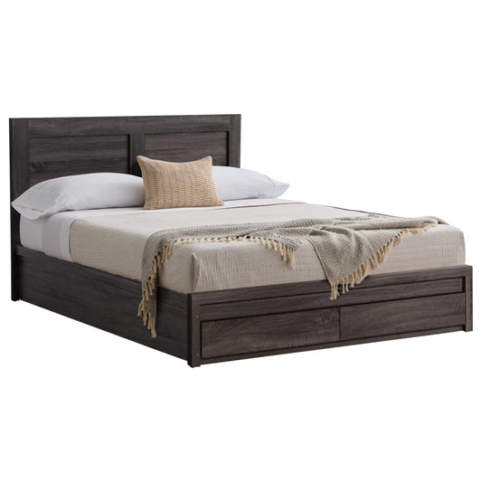 BED CAPRI HM312.07 WITH 2 DRAWERS MELAMINE IN ANTHRACITE COLOR FOR MATTRESS 150x200cm. image 1