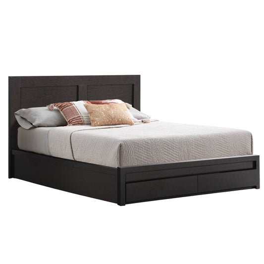 BED CAPRI HM599.11 WITH 2 DRAWERS-MELAMINE IN WENGE COLOR- FOR MATTRESS 140x200cm. image 1