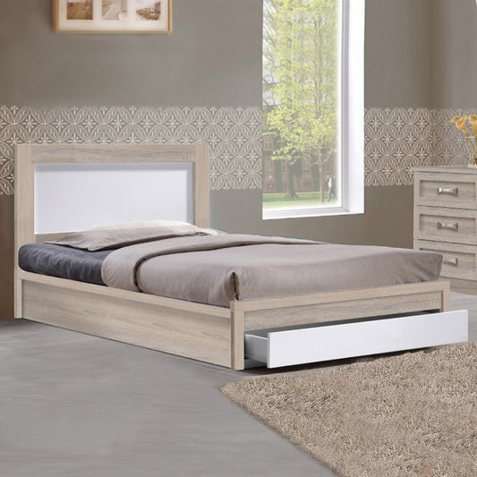Bed Melany HM346 with 1 drawer sonoma/white 90x190 image 1
