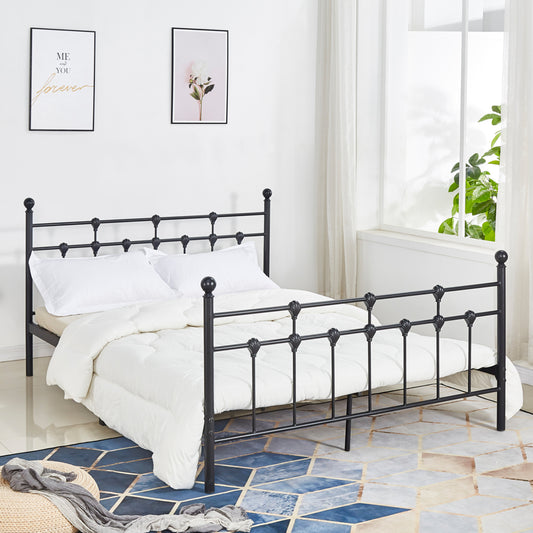 JACINDA Metallic Bed 150x200cm, Black Color HM575.01 image 1
