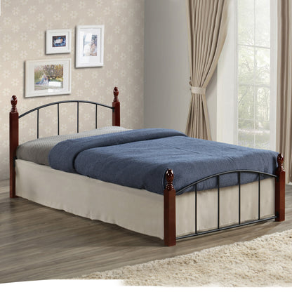 HM381 Bed MAKAI, Metallic-Wooden, 90x190, Walnut image 1