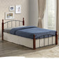 HM381 Bed MAKAI, Metallic-Wooden, 90x190, Walnut image 1