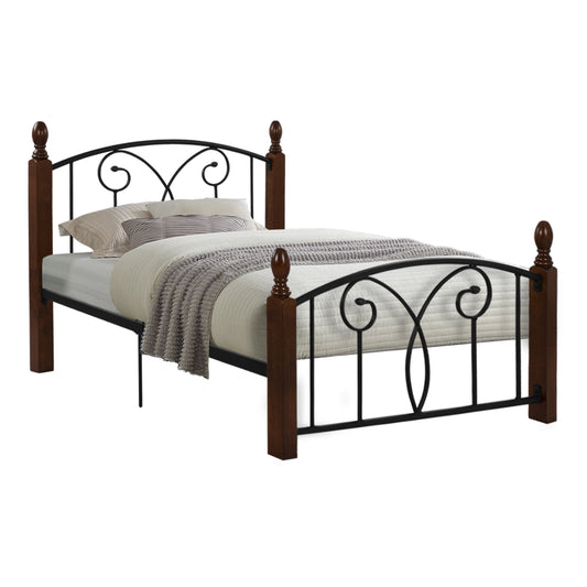 HM389 METAL & WOOD SUZIE BED FOR SINGLE MATTRESS 90x190cm. image 1
