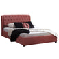 BED ODALYS 150X200 VELVET FABRIC DUSTY PINK HM549.12 164x223x100 cm. image 1