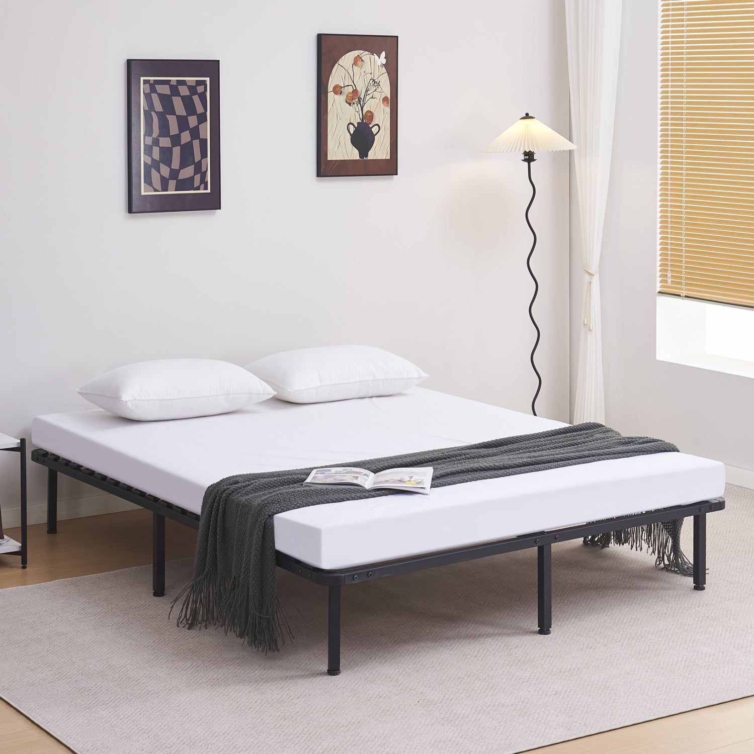SUBSTRATE BED DOUBLE MARKY HM694.01 METAL IN BLACK FOR MATTRESS 200x160cm. image 1