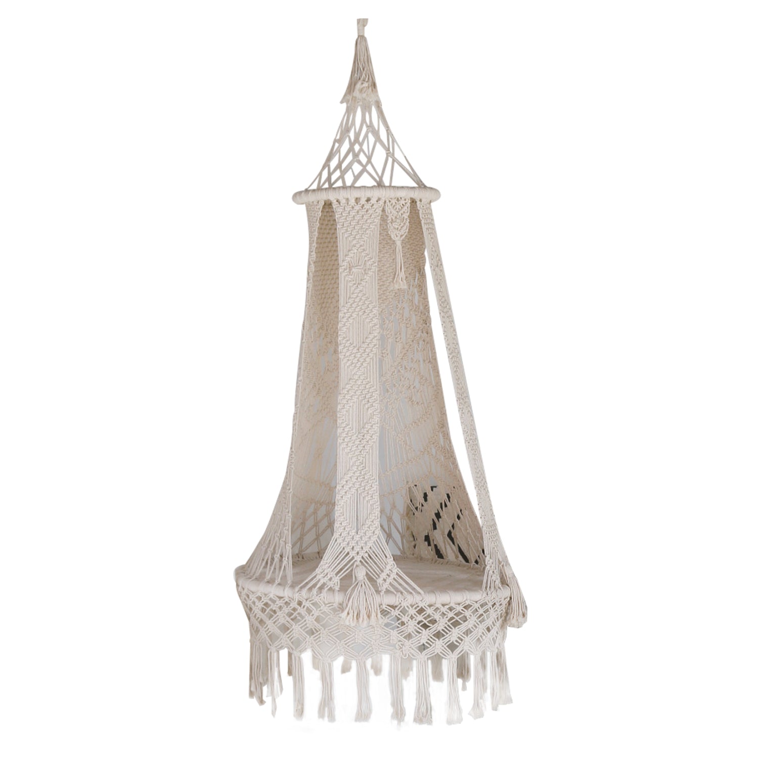 HAMMOCK ΗΜ9345 ECRU ROPE MACRAME Φ80X150Η image 1