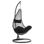 HANGING NEST MILLIE HM5996.02 METAL-SYNTHETIC RATTAN & CUSHIONS IN BLACK Φ95x195Hcm. image 1