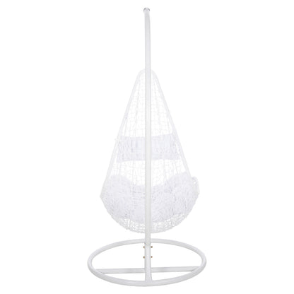 HANGING NEST MILLIE HM5996.03 METAL-SYNTHETIC RATTAN & CUSHIONS IN WHITE Φ95x195Hcm.