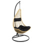 HANGING NEST MILLIE HM5996.04 METAL BLACK-SYNTHETIC RATTAN IN BEIGE Φ95x195Hcm. image 1