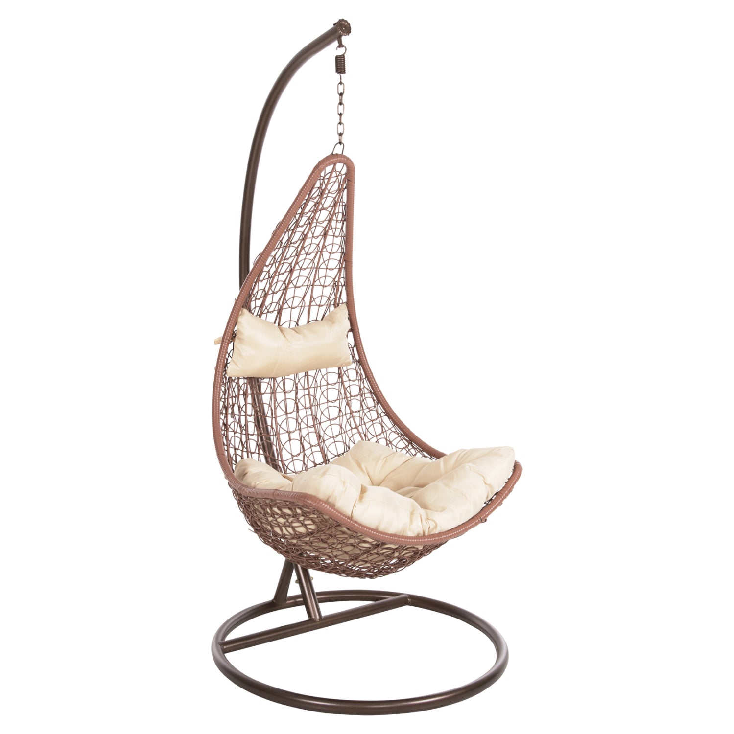 HANGING NEST MILLIE HM5996.05 METAL IN BROWN-SYNTHETIC RATTAN IN BROWN Φ95x195Hcm. image 1