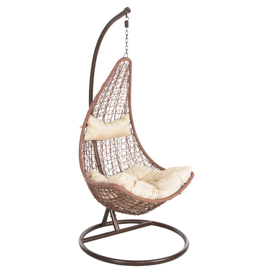 HANGING NEST MILLIE HM5996.05 METAL IN BROWN-SYNTHETIC RATTAN IN BROWN Φ95x195Hcm. image 1