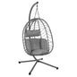 HANGING NEST MILLIE HM5997.10 METAL BASE-SYNTHETIC RATTAN AND CUSHIONS IN GREY 90x75x190Hcm. image 1