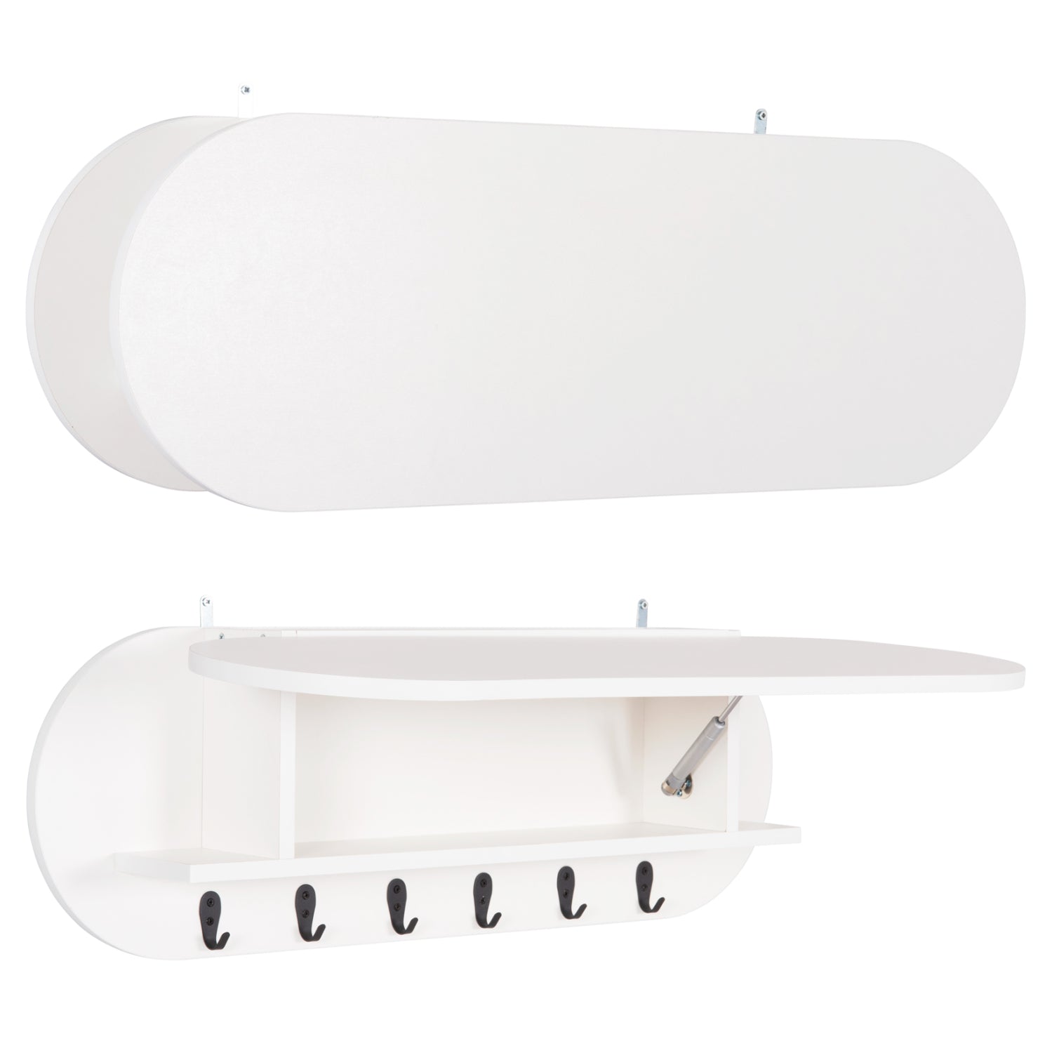 ENTRYWAY HANGER WITH CABINET SHELF STOR HM18078.01 MELAMINE IN WHITE 84x15.5x28.5Hcm. image 1