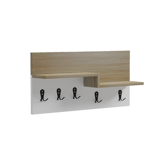 ENTRYWAY HANGER WITH SHELF NYDA HM18079.01 MELAMINE IN SONAMA-WHITE 65x13.2x31Hcm. image 1