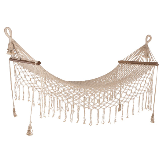 MACRAME HAMMOCK HM9346 BEIGE 200Χ100 cm image 1