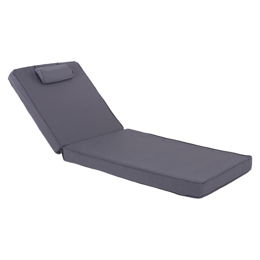 SUNBED CUSHION HM11237.30T TEXTLINE GREY 194(114+1+73)x72x11Hcm. image 1