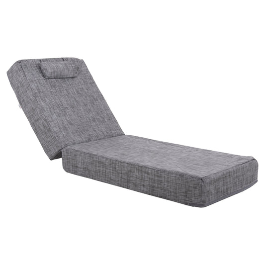 SUNBED CUSHION TEXTLINE GREY SIFNOS HM11761.10 200(120+80)x70x20Hcm. image 1
