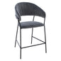 MEDIUM HEIGHT STOOL ΗΜ8734.01 GRAY VELVET WITH BLACK FRAME 60x55x100Y cm. image 1