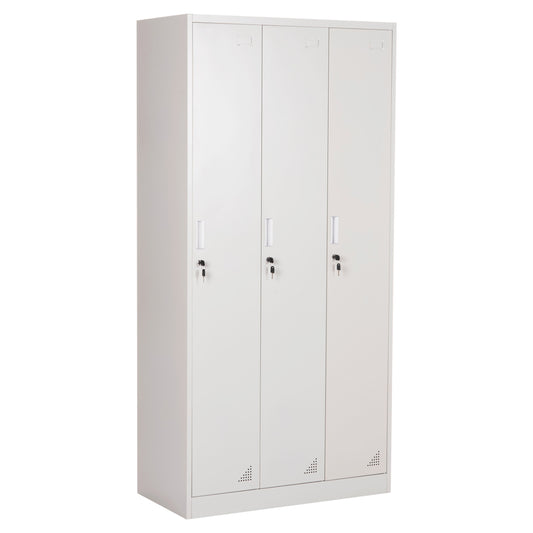 METAL TRIPLE LOCKER WITH KEYLOCKS ALTONA HM5634.11 GREY 90x45x185Hcm. image 1