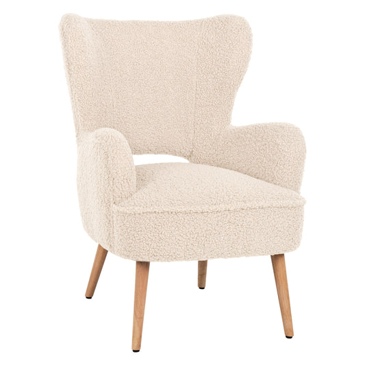 ARMCHAIR MYLIE HM8394.23 ECRU BOUCLE FABRIC 66X75X93Hcm. image 1