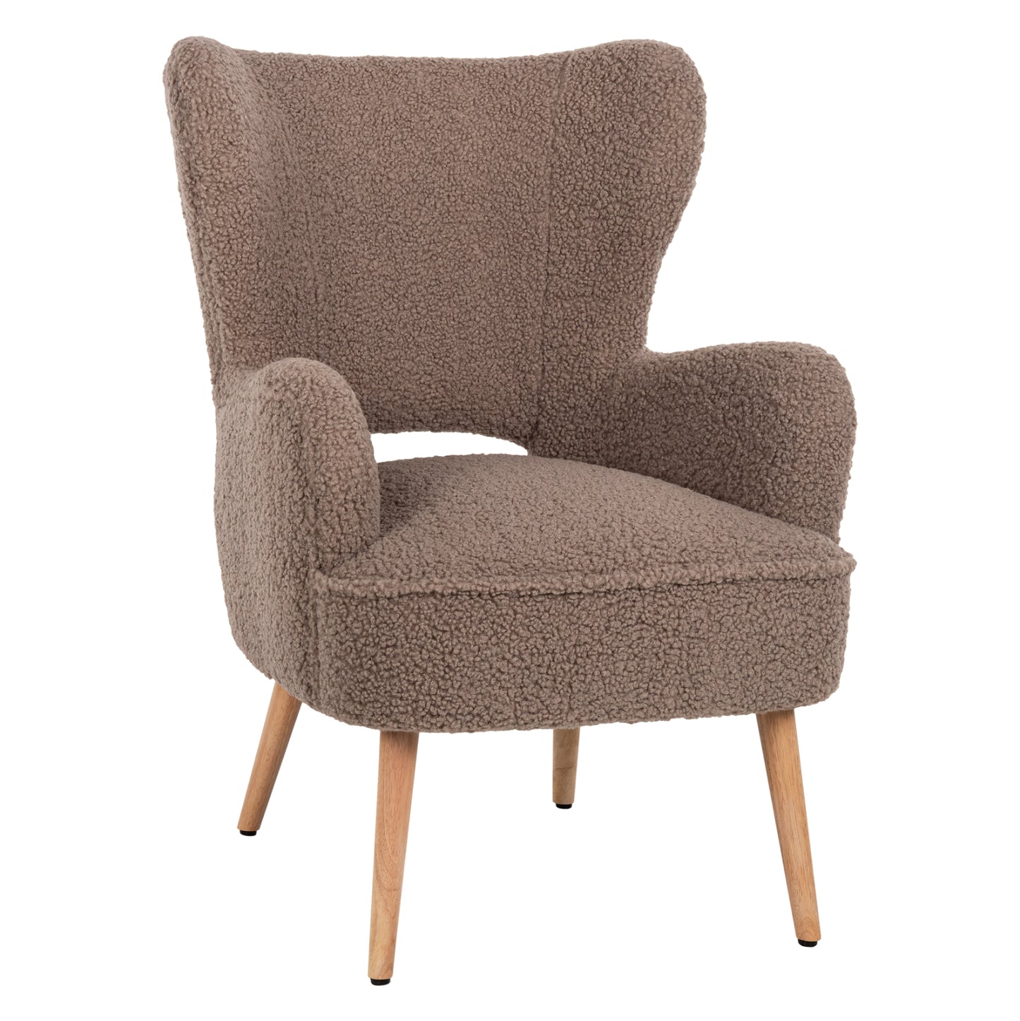 ARMCHAIR MYLIE HM8394.25 BOUCLE FABRIC LIGHT BROWN COLOR  67x75x93Hcm. image 1