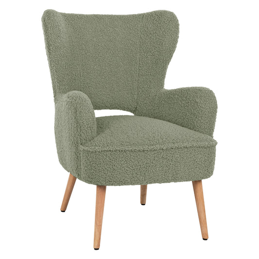 ARMCHAIR MYLIE HM8394.27 PISTACHIO GREEN BOUCLE FABRIC 66X75X93Hcm. image 1