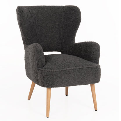 ARMCHAIR MYLIE HM8394.21 GREY BOUCLE FABRIC 66X75X93Hcm. image 1